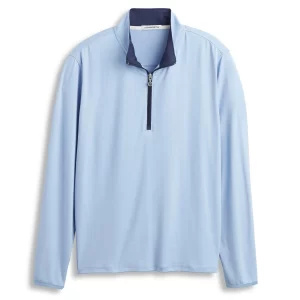 Peached Tech Quarter Zip AM2039 Chambray